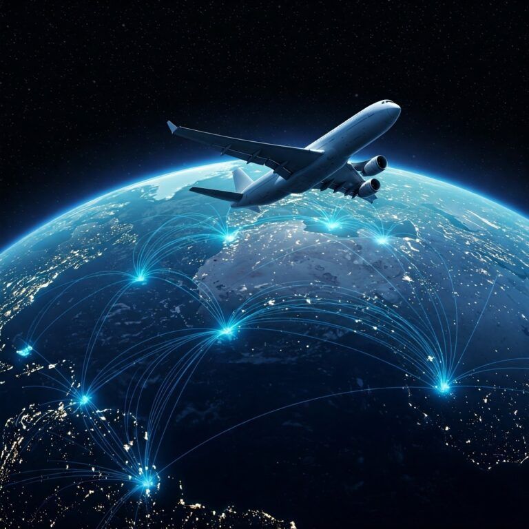 Air cargo fly around the world